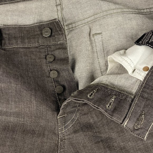 7 For All Mankind Jeans Mens 36x28 Button Fly Straight Brown Stretch Distressed - Picture 4 of 16